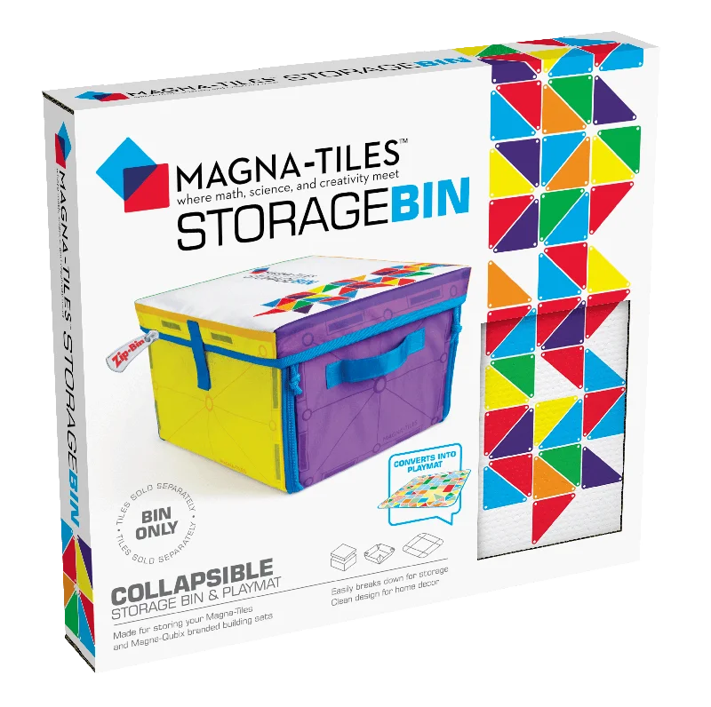 Interactive toys that teach manners and social etiquette-Magna-Tiles® Storage Bin & Interactive Play-mat