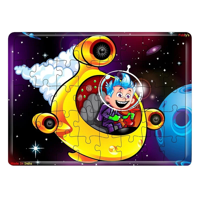 Wooden Puzzle for earthy games-40 Pcs Paperless Wooden Jigsaw Puzzle (Space Hero)