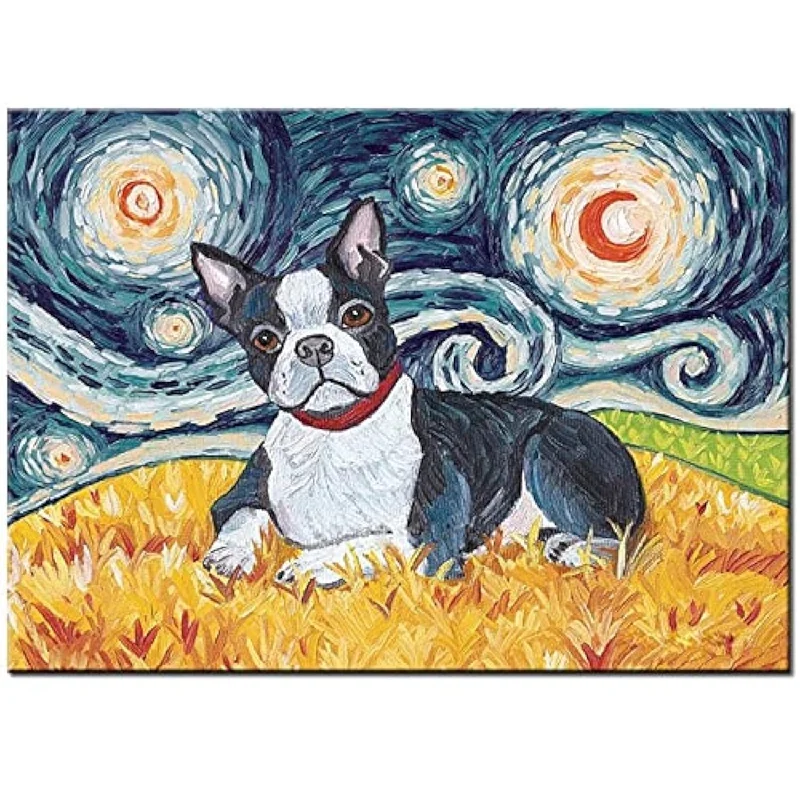 Wooden Puzzle for earthy play-Adults Jigsaw Puzzle 1000 Piece Wooden Adults Children Puzzles,Boston Terrier