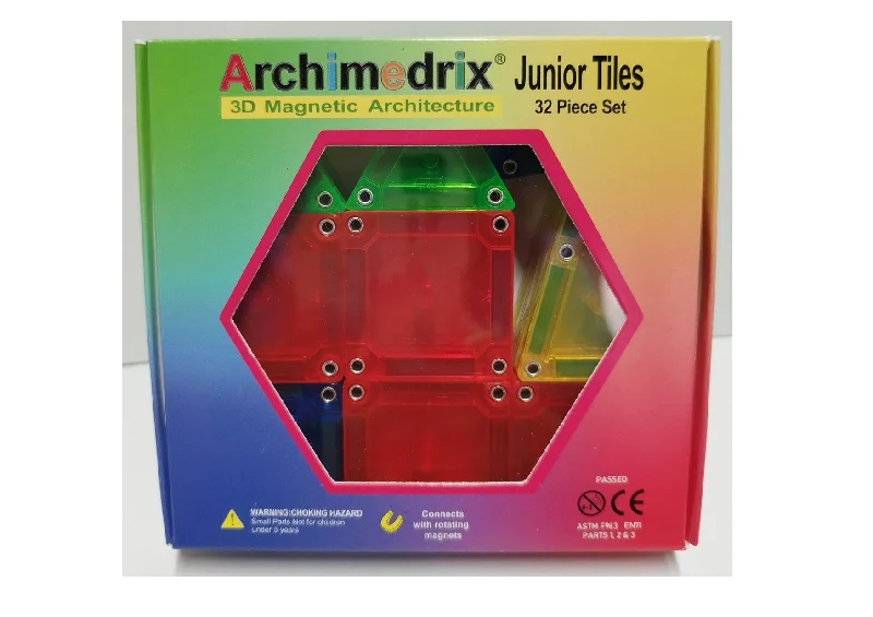 Magnetic sheet for craft and art projects-Archimedrix Junior Tiles Magnetic 32 Piece Set