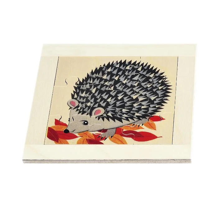 Wooden Puzzle for nature trails-Atelier Fischer Wooden Hedgehog Jigsaw Puzzle (9 Pcs)