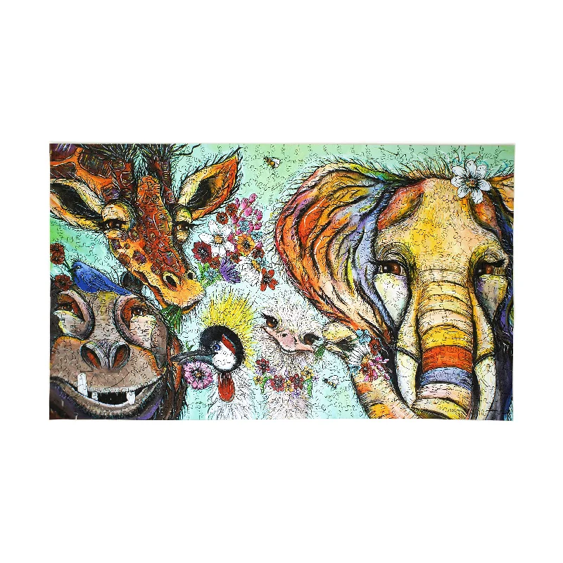 Wooden Puzzle for arid lands-Wooden Jigsaw Puzzle - It's a Jungle Out There!: 599 Pcs