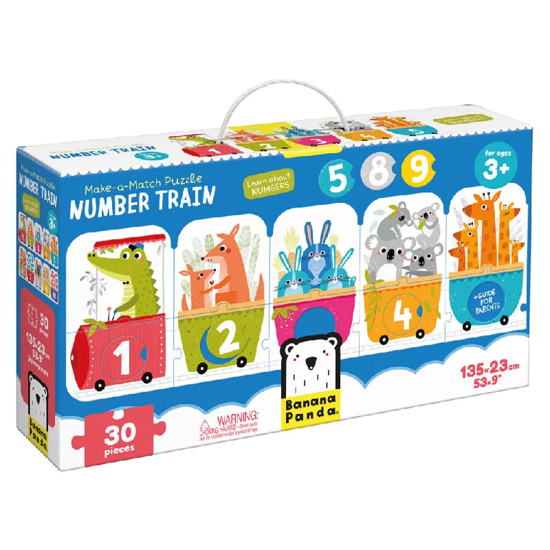 Digital Plaything for mammal fun-Banana Panda Make a Match Number Train  Puzzle