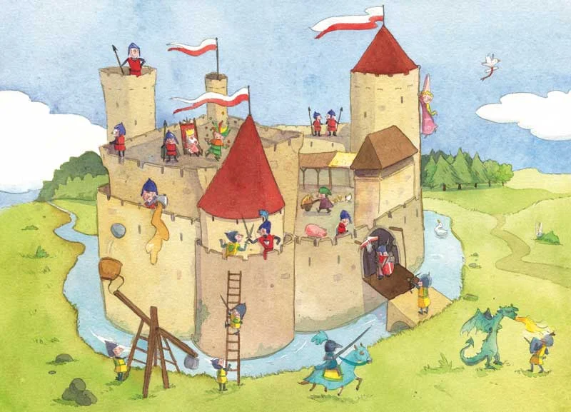 Wooden Puzzle for travel ease-Castle Siege, Wooden Jigsaw Puzzle