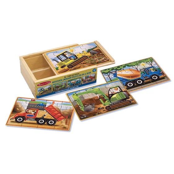 Wooden Puzzle for spooky fun-Construction Wooden Jigsaw Puzzles in a Box 12 pcs