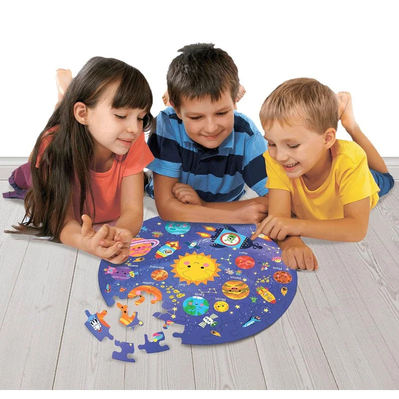 Wooden Puzzle for sea play-Creative Wooden Jigsaw Puzzle - 66 Pcs - Solar System