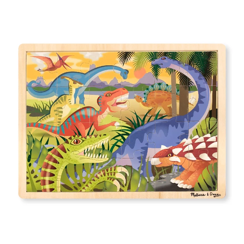 Wooden Puzzle for calm moments-Dinosaur Wooden Jigsaw Puzzle - 24 Pieces