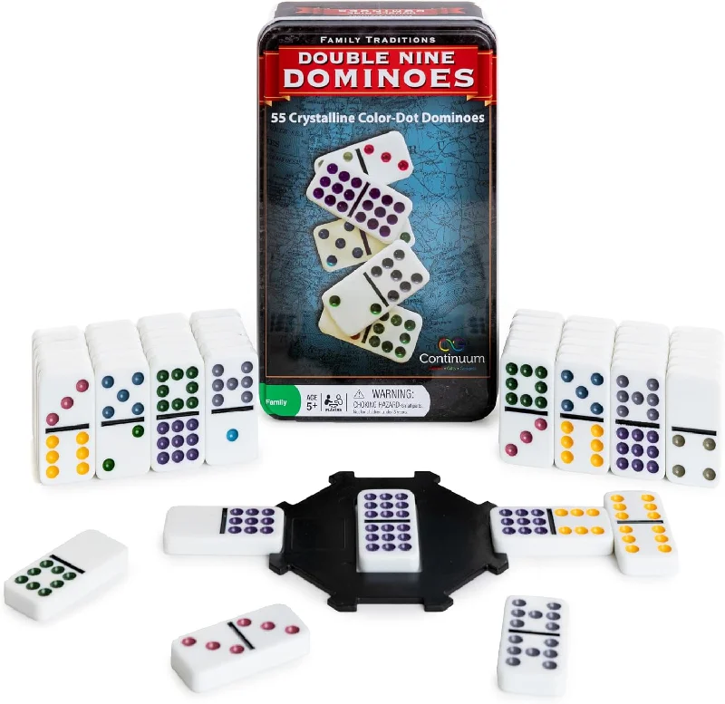 Digital Plaything for living rooms-Dominoes Family Traditions Double 9 Tin   CG0334