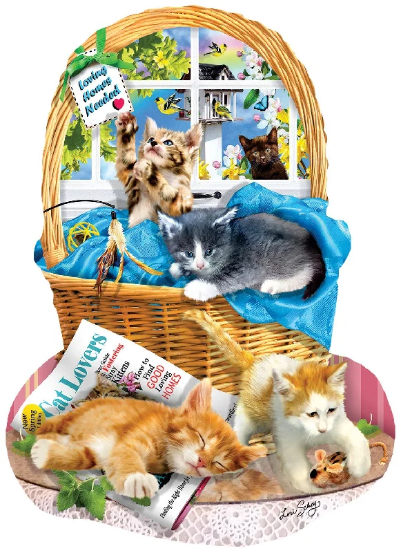 Free Kitties 1000 Piece Shaped Jigsaw Puzzle