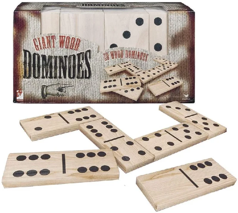 Digital Plaything for indoor entertainment-Giant Wood Dominoes 28 Pce