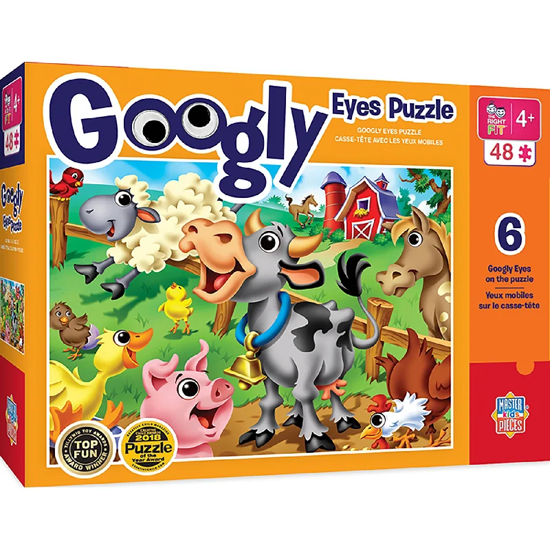 Wooden Puzzle for dining art-Googly Eyes Farm Animals 48 PC Puzzle 11712