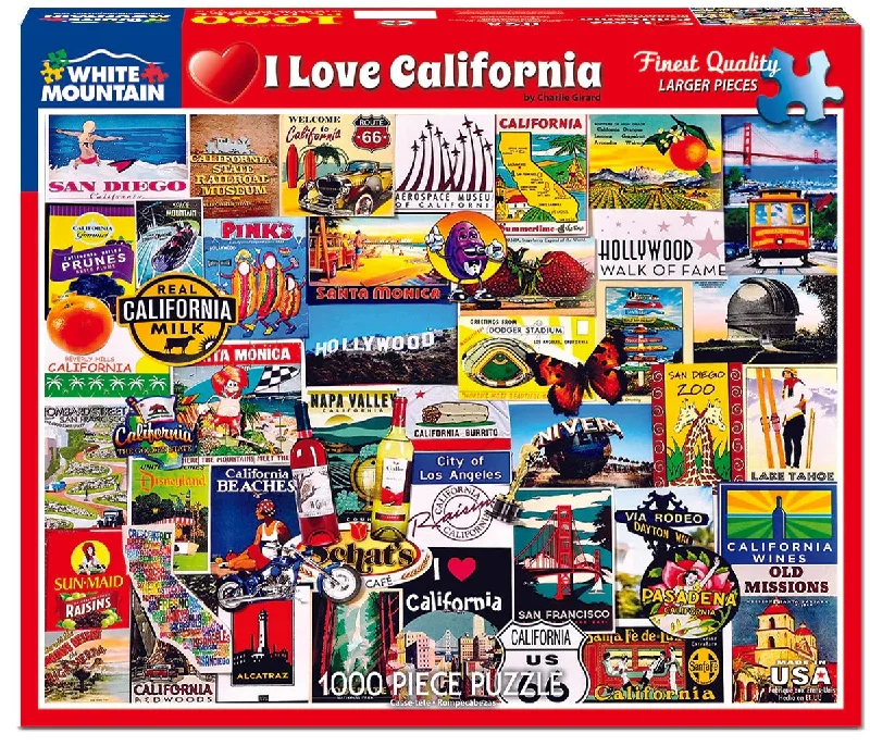 I Love California 1000 Piece Jigsaw Puzzle