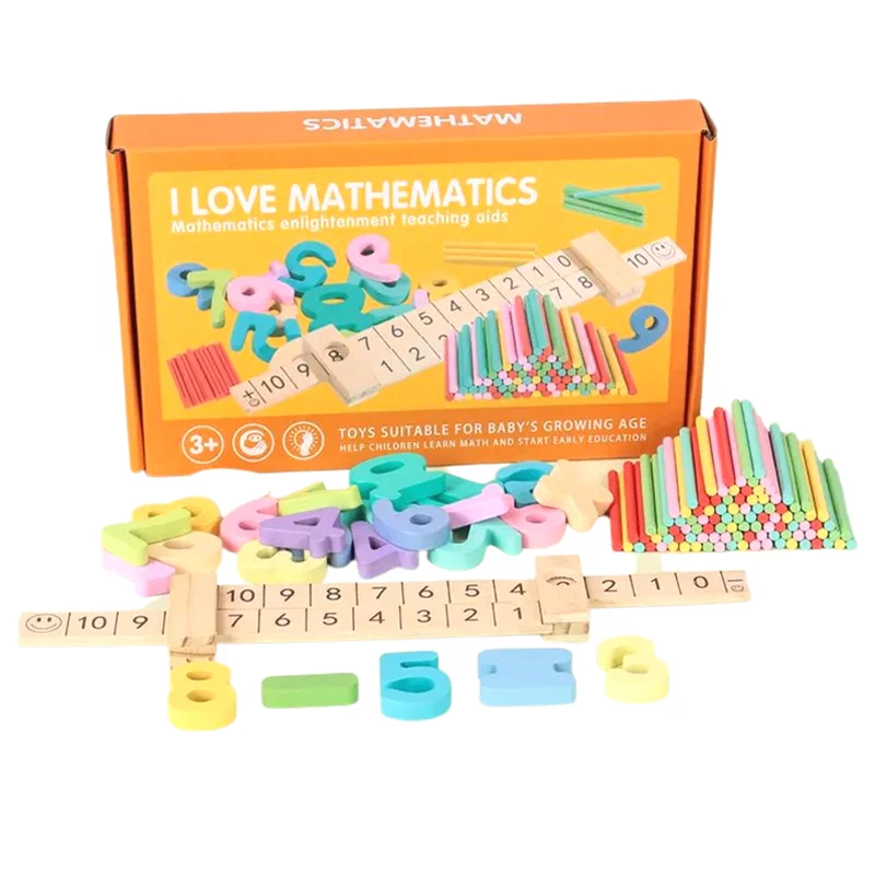 Digital Plaything for Christmas play-I Love Mathematics Learning Kit 2 | Math Skill Booster Puzzle Game| Learning Wooden Number & Ruler | Early Educational STEM Toy for Children Kids Boys Girls Toddlers