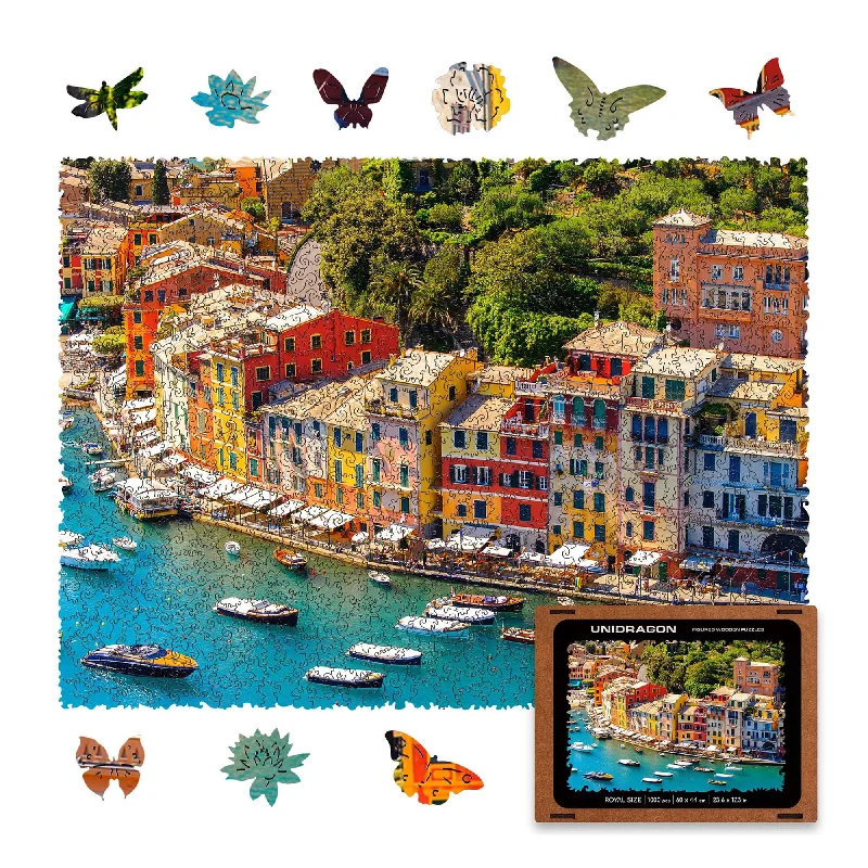 Wooden Puzzle for snug games-Italian Riviera 125 Piece Wooden Jigsaw Puzzle