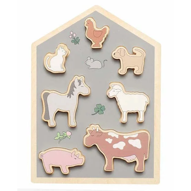 Wooden Puzzle for pupil fun-JaBaDaBaDo Puzzle Farm Animals