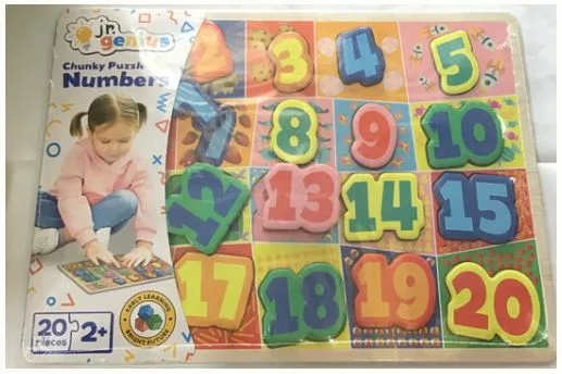 Digital Plaything for beach play-JR. GENIUS CHUNK PUZZLE - NUMBERS 20PC