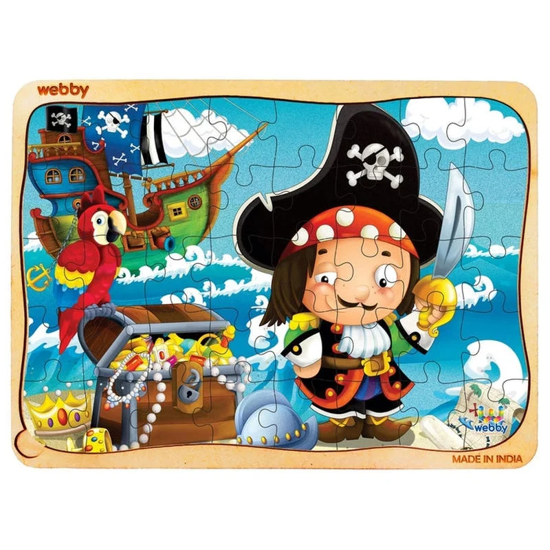 Wooden Puzzle for health gifts-Pirate Wooden Jigsaw Puzzle (40 Pieces)