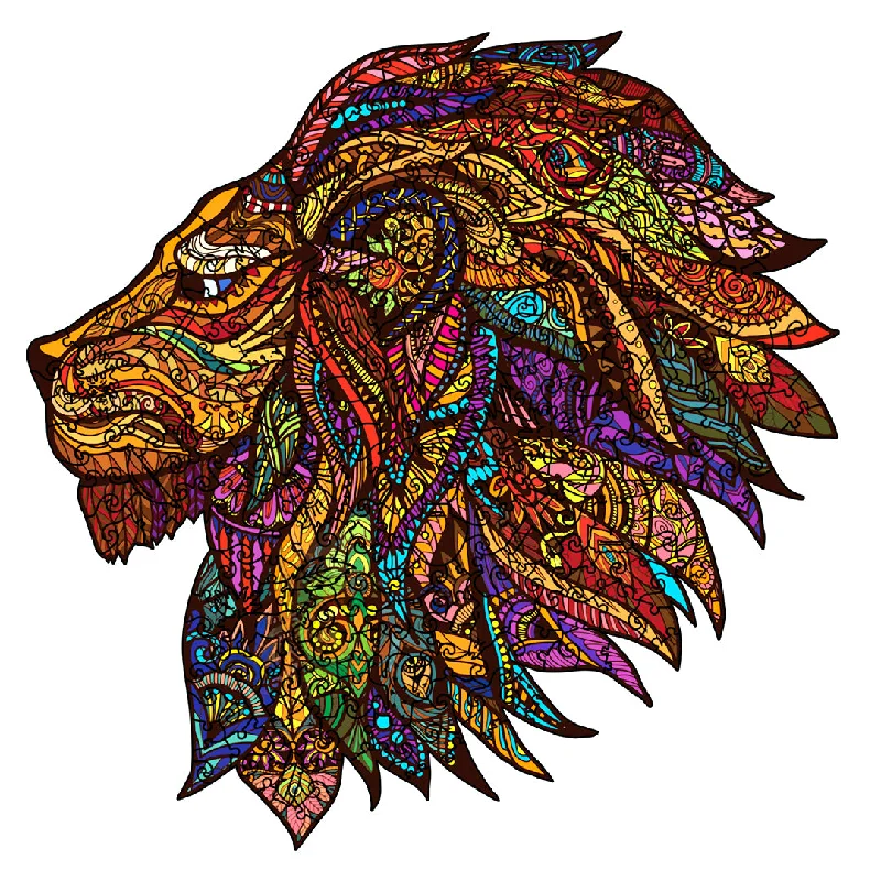 Wooden Puzzle for healing crafts-Lion Puzzle - High-Quality Wooden Jigsaw Puzzle