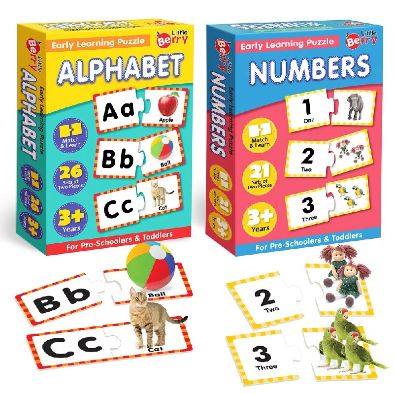 Digital Plaything for teen challenges-Alphabet and Number Early Learning Puzzles (52 Pieces)