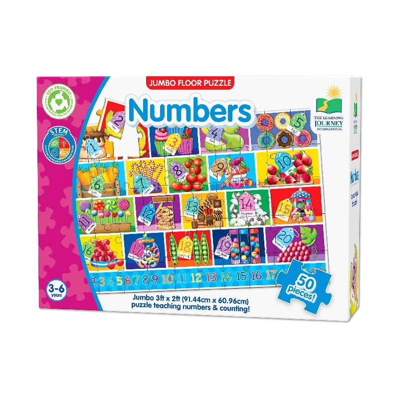 Digital Plaything for single-player mode-Jumbo Floor Puzzle - Numbers: 50 Pcs