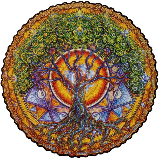 Wooden Puzzle for spooky fun-Mandala - Tree of Life Wooden Jigsaw Puzzle