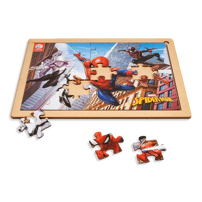 Wooden Puzzle for fish tales-Marvel Spiderman Wooden Jigsaw puzzle 35 pieces