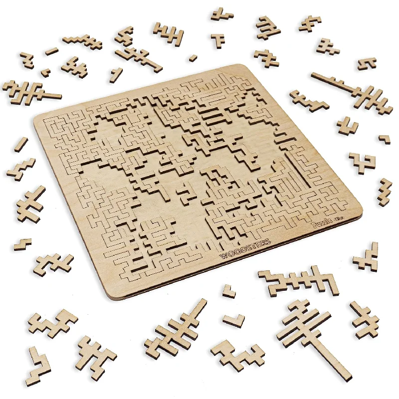 Wooden Puzzle for meal times-Mind Bending Wooden Jigsaw Puzzle Best Gift For Adults And Kids Aztec Labyrint