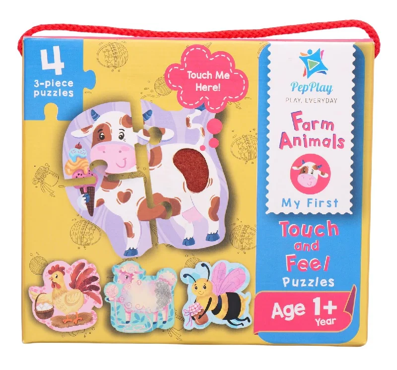 Wooden Puzzle for health gifts-My First Touch & Feel Puzzles (Farm Animals) | 12 pieces