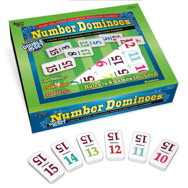 Digital Plaything for plane rides-Number Dominoes Double 12 Color Coded