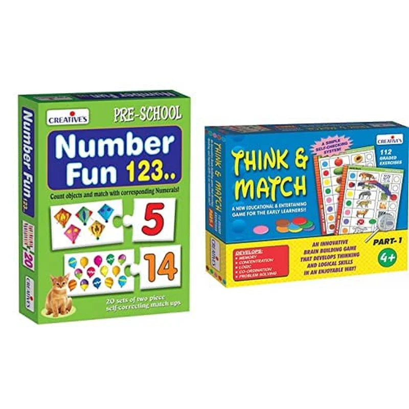 Digital Plaything for AR adventures-Number Fun 123 and Think and Match - I (Set of 2)