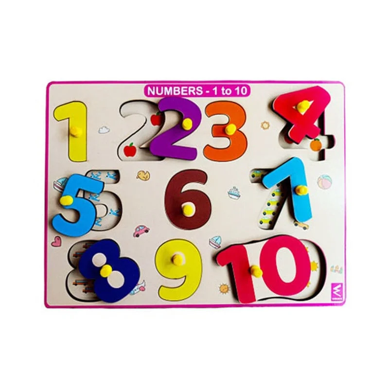 Digital Plaything for backyard fun-Numbers 1-10 Peg Board Puzzle with Counting Inside Tray