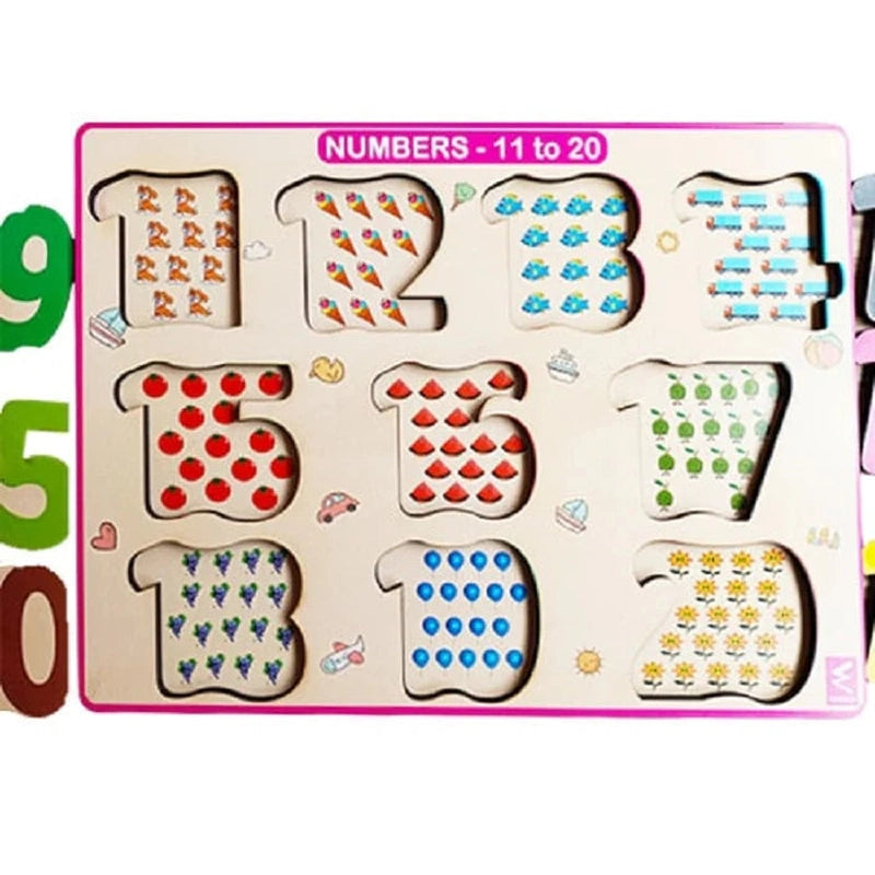 Digital Plaything for picnic games-Numbers 11-20 Peg Board Puzzle With Counting Inside Tray