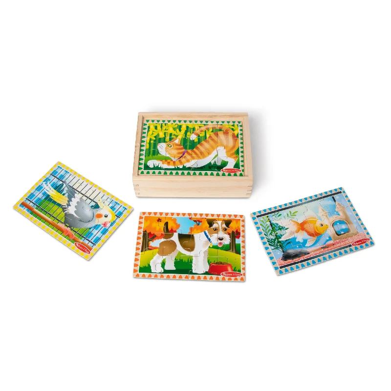 Wooden Puzzle for party treats-Wooden Jigsaw Puzzles in a Box - Pets