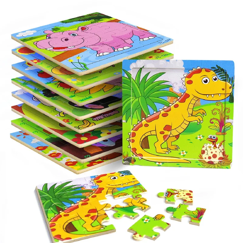 Wooden Puzzle for adult calm-Puzzles For Kids Ages 3 5, 9 Pack Wooden Jigsaw Puzzles For Toddlers Ages 3