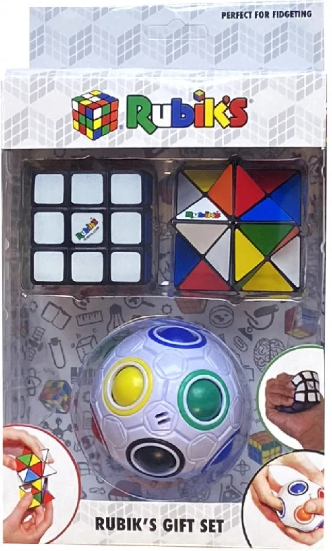 Rubik's cube for testing cognitive flexibility-Rubiks Gift Set (Includes Rainbow Ball, Squishy Cube and Magic Star)