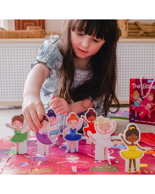 Interactive Books for outdoor reading-Sassi 3D Puzzle And Book Learn Colours Ballerinas