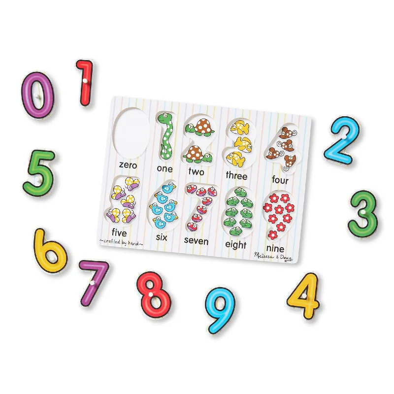 Digital Plaything for dinosaur fans-Lift & See Numbers Peg Puzzle - 10 Pieces