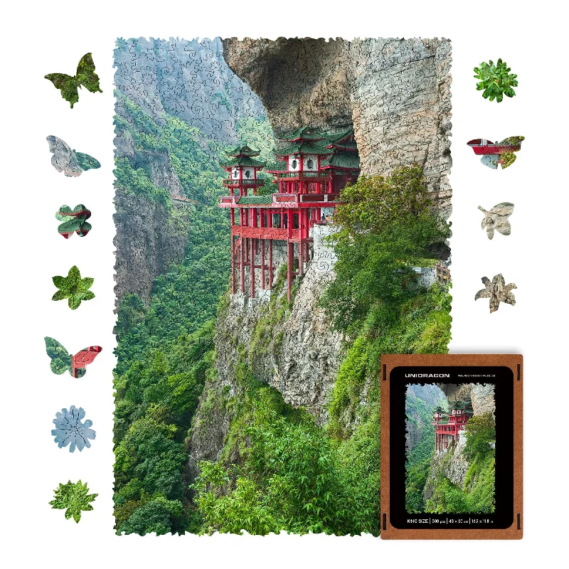 Wooden Puzzle for chill fun-Soaring Temple 125 Piece Wooden Jigsaw Puzzle