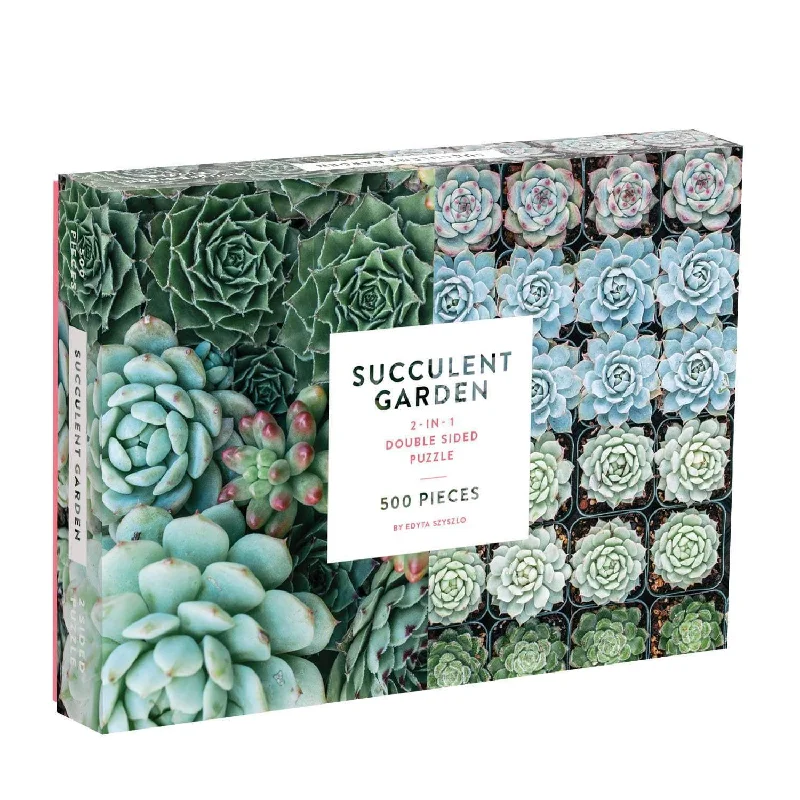 Succulent Garden Double-Sided 500 Piece Jigsaw Puzzle