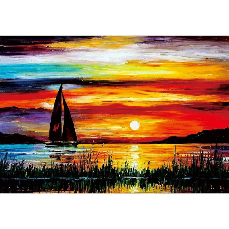 Wooden Puzzle for class tools-Sunrise Sailing Boat Puzzle For Adults 1000 Piece Wooden Jigsaw Puzzle Grad