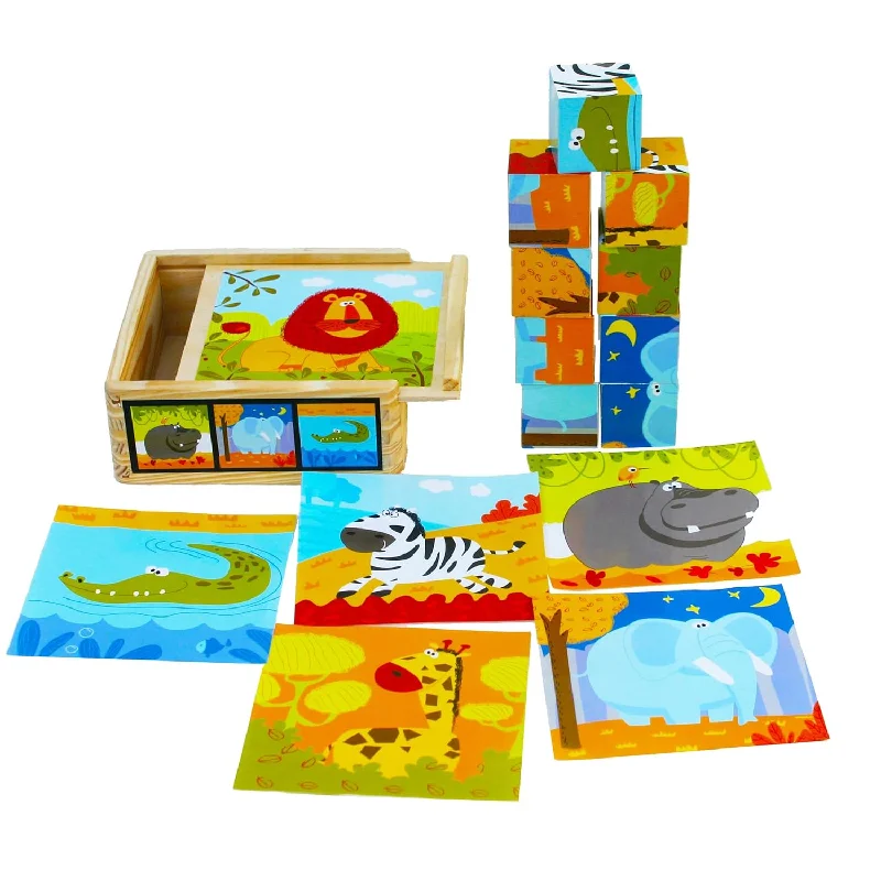 Wooden Puzzle for camp days-Towo Wooden Blocks Cube Puzzles For Kids Wooden Cube Jigsaw Puzzles 9 Wooden C