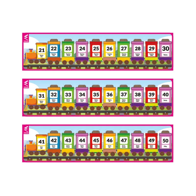 Digital Plaything for adult relaxation-Train Sequencing Puzzle Set of 3 (31-50 Number)