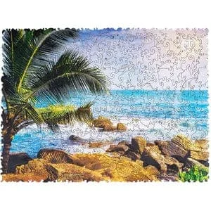 Wooden Puzzle for healing fun-Tropical Beach Wooden Jigsaw Puzzle