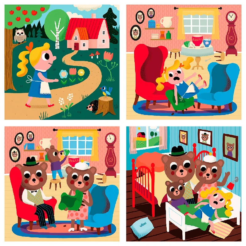 Wooden Puzzle for teen dens-Vilac Wooden Jigsaw Puzzle 4x9 brk Goldilocks by Ingela P. Arrhenius