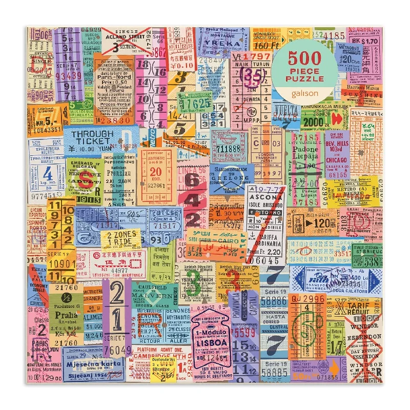 Vintage Travel Tickets 500 Piece Jigsaw Puzzle