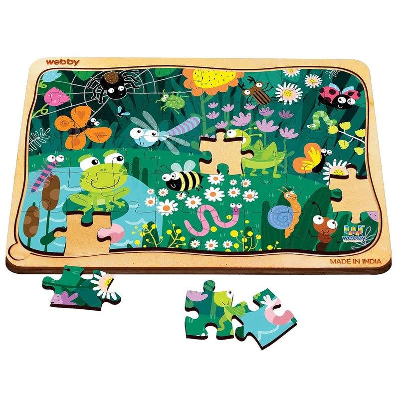 Wooden Puzzle for bloom play-Amazing Bugs Wooden Jigsaw Puzzle, 40pcs