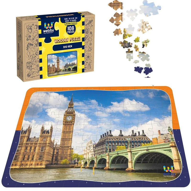 Wooden Puzzle for park puzzles-Big Ben Wooden Jigsaw Puzzle, 108 Pieces