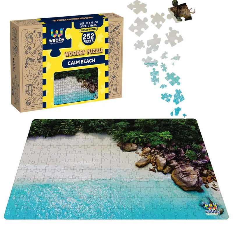 Wooden Puzzle for frozen fun-Calm Beach Wooden Jigsaw Puzzle - 252 Pieces