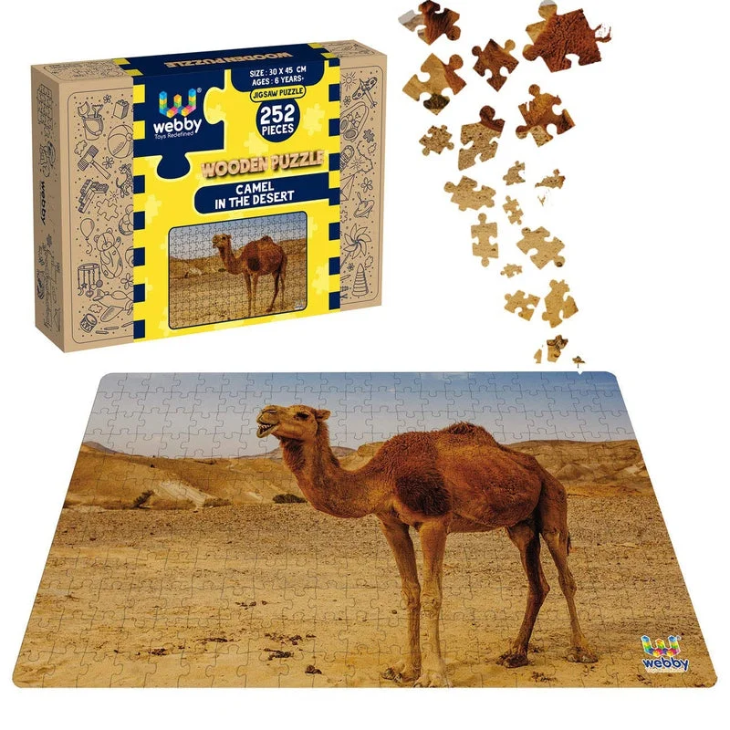 Wooden Puzzle for sea dreams-Camel In The Desert Wooden Jigsaw Puzzle - 252 Pieces