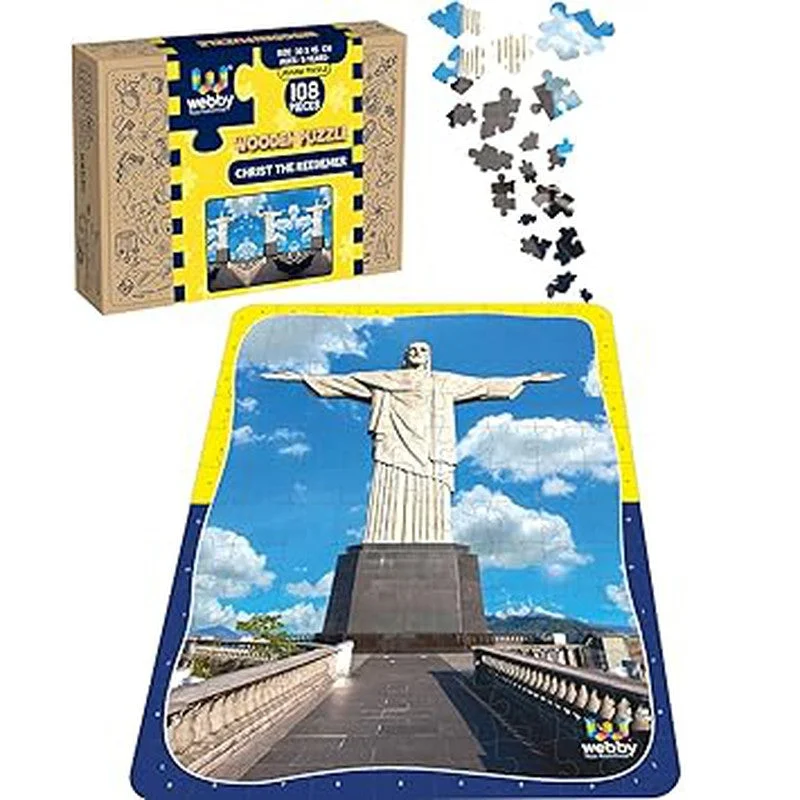 Wooden Puzzle for travel ease-Christ The Reedemer Wooden Jigsaw Puzzle, 108 Pieces